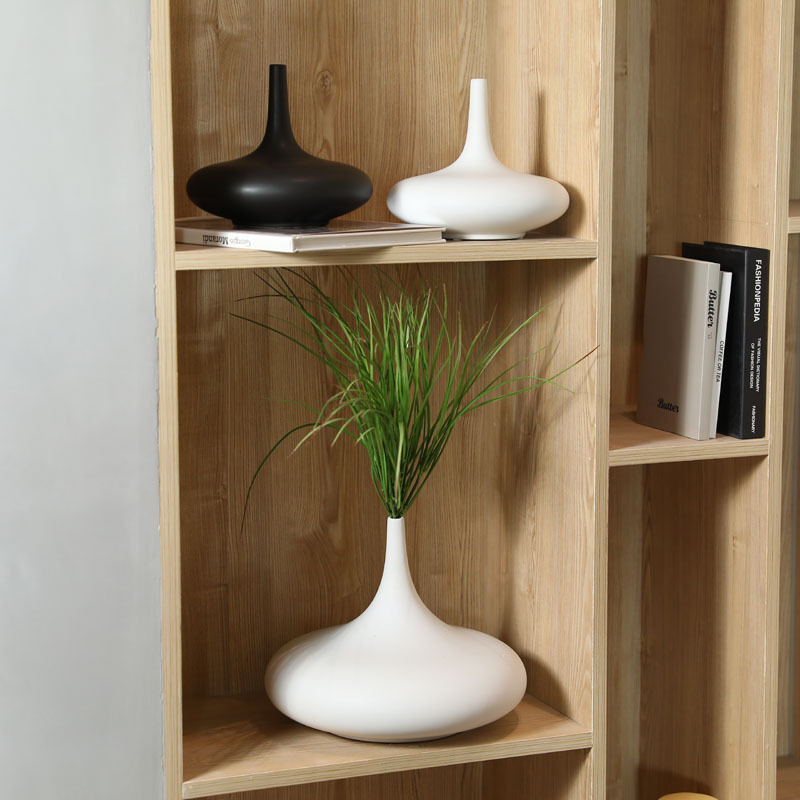 Creativo jarrón de cerámica en blanco y negro, decoraciones para el hogar, sala de estar, arreglos florales secos, habitación modelo, artesanías, decoración suave