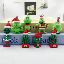 跨境圣诞格林奇绿毛怪圣诞钥匙扣挂件圣诞节书包汽车挂饰礼品批发