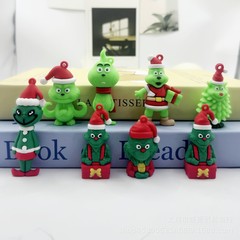 クロスボーダークリスマスグリンチグリーンヘアモンスタークリスマスキーホルダーペンダントクリスマススクールバッグ車のペンダントギフト卸売