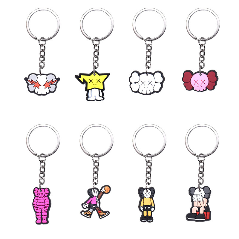 Cross-Border New Kaws Soft Glue Keychain Amazon Best Selling Cartoon Party Keychain Pvc Glue Gift