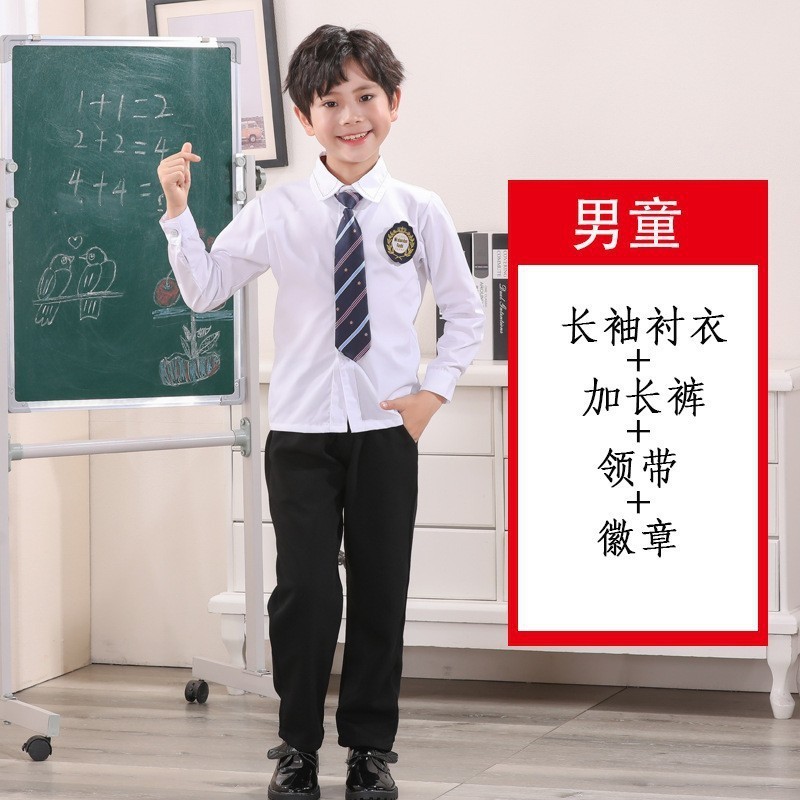 幼稚園の夏の学生の制服の小中学生の大合唱の詩の朗読の出演服の半袖のスーツの出演服|undefined