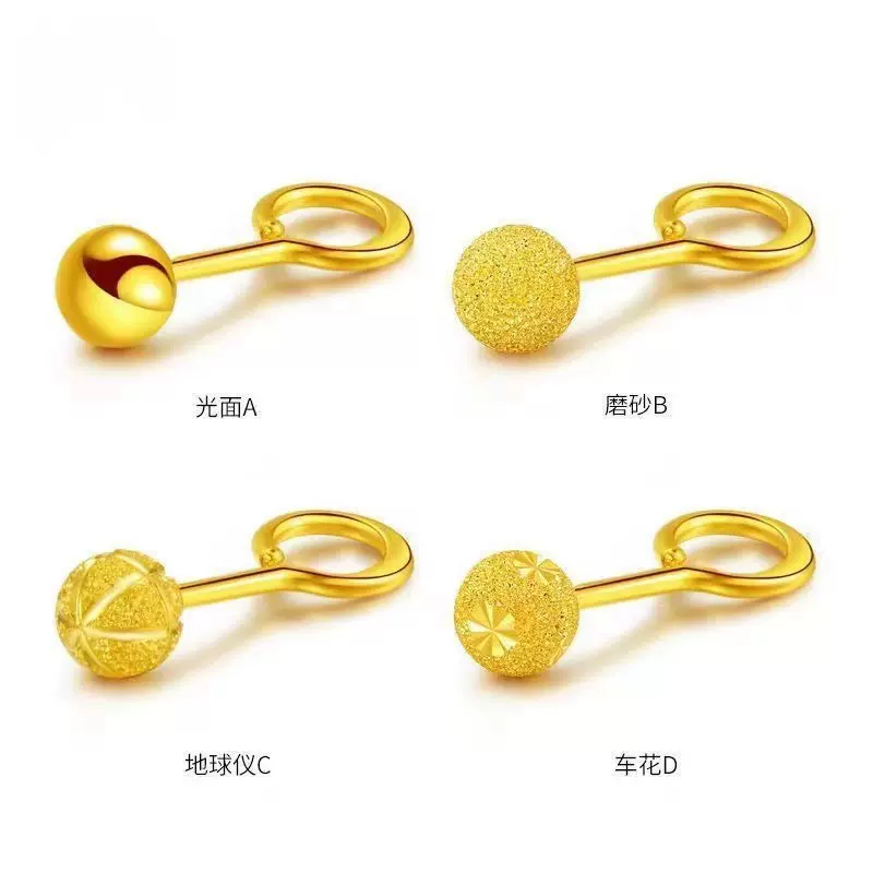越南沙金磨砂闪珠弯钩豆豆耳钉韩版简约时尚女款耳饰厂家批发