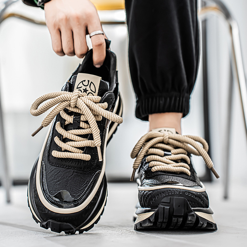 Zapatos de papá a juego para hombres, otoño e invierno, nuevos zapatos de suela gruesa, moda casual de todo fósforo, zapatos de hombre casuales retro, lote de comercio exterior