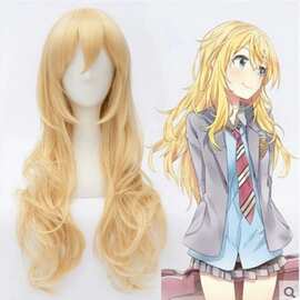 四月是你的谎言 宫园薰cos假发 仿真头皮顶 动漫cosplay金色卷发