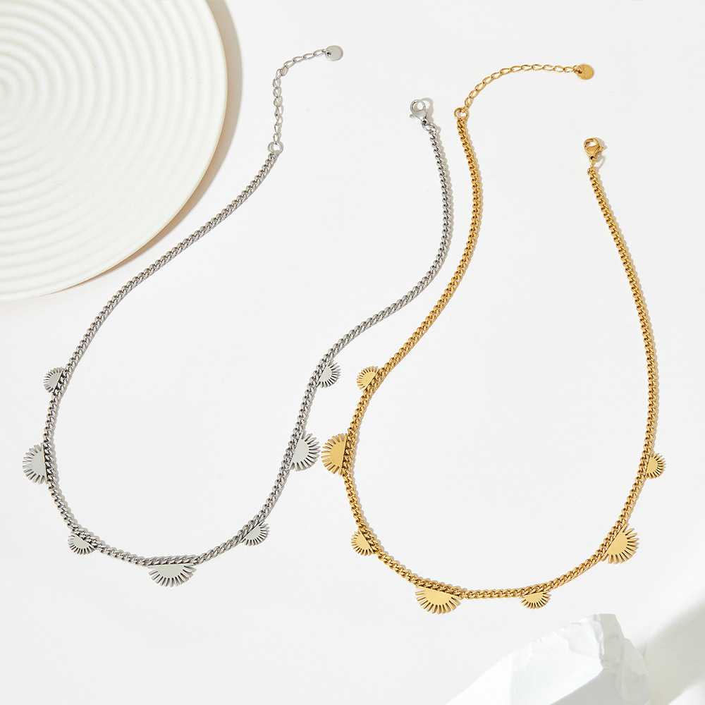 Retro Sun Titanium Steel Plating Bracelets Necklace