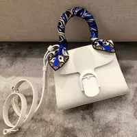 Новая Snow White Brilliant Color Block Box Leather Horseshoe Buckle Crossbody Bag Hood Class Horizontal Handbag