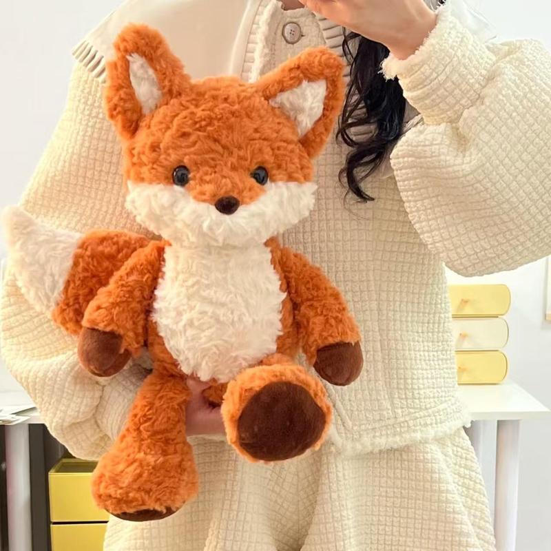 オレンジキツネぬいぐるみランニングキツネ森の動物人形誕生日プレゼント睡眠枕人形誕生日|undefined