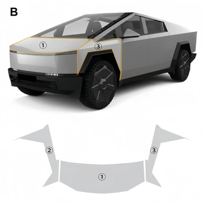 Car paint protective film Cybertruck Special Car Tpu Invisible - tpu-protective-film-for-front-blade-of-nose-cover-tesla-pickup-cybertruck