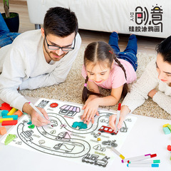 子供のシリコン落書きマットは水彩ペンの創造的な絵画マットを拭くことができる多機能シリコンマット断熱マット