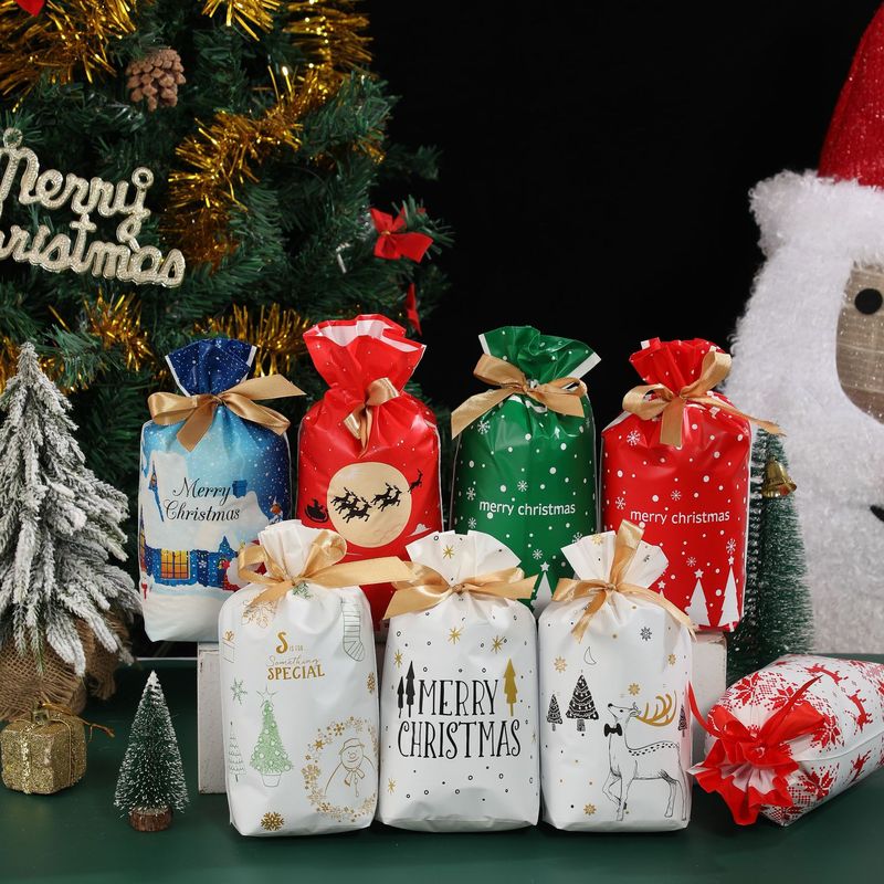 新しい国境を越えたクリスマス食品包装袋プレゼント焙煎巾着袋ハロウィーンキャンディー袋牛圧延砂糖袋|undefined