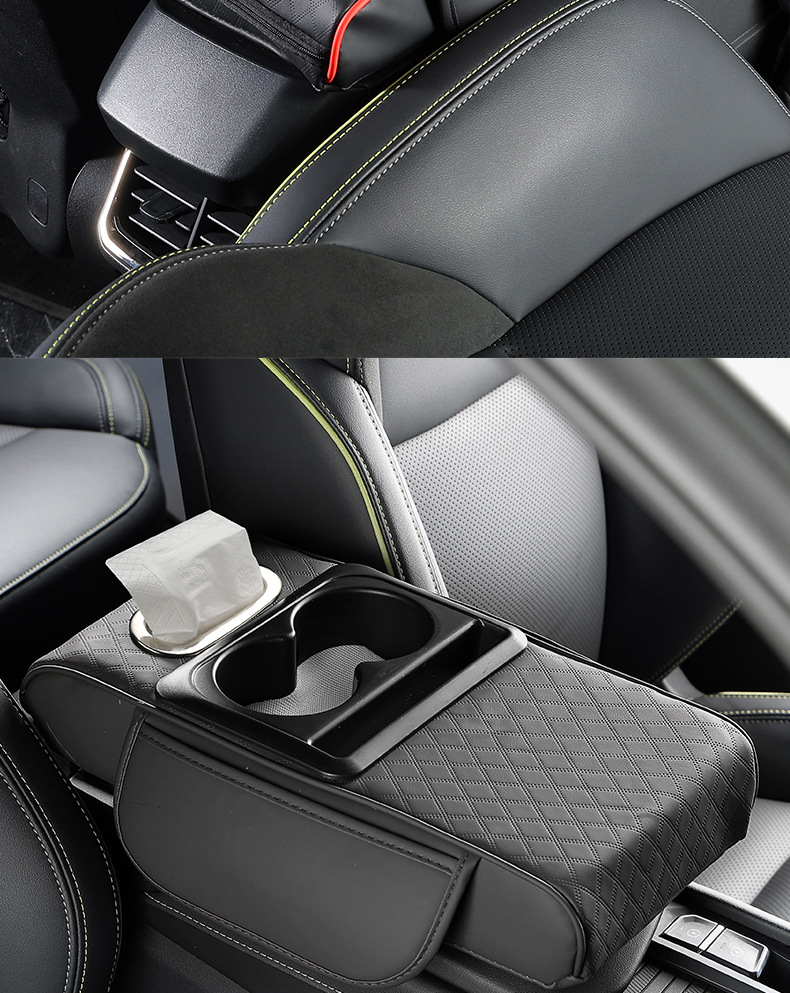 Car Armrest Box Pad Booster Pad Car Central Armrest Tissue Box Storage Bag Water Cup Holder Integrated Armrest Box Pad