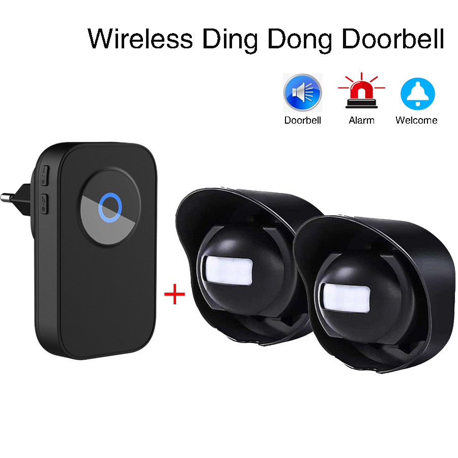 晨技CE新款跨境分体人体红外防水感应门铃车道迎宾器别墅庭院报警