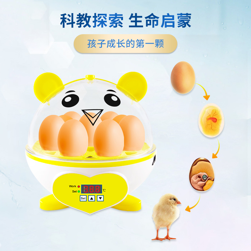 Nuevo 9 mini incubadora semiautomática pequeña incubadora hogar crianza incubadora inteligente de juguete