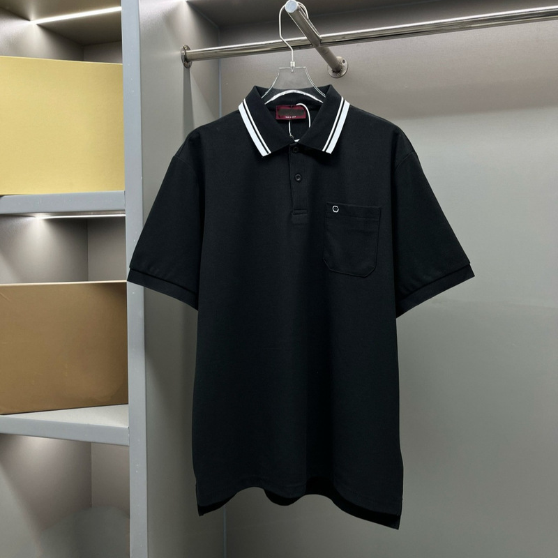 Ins Milan Fashion Brand Summer New Pocket Embroidered Double G Letter Lar T-shirt Men's and Women's Couples Short Sleeve Polo Shirt Ins Milan Fashion Brand Summer New Pocket Embroidered Double G Letter Lar T-shirt Men's and Women's Couples Short Sleeve Polo Shirt