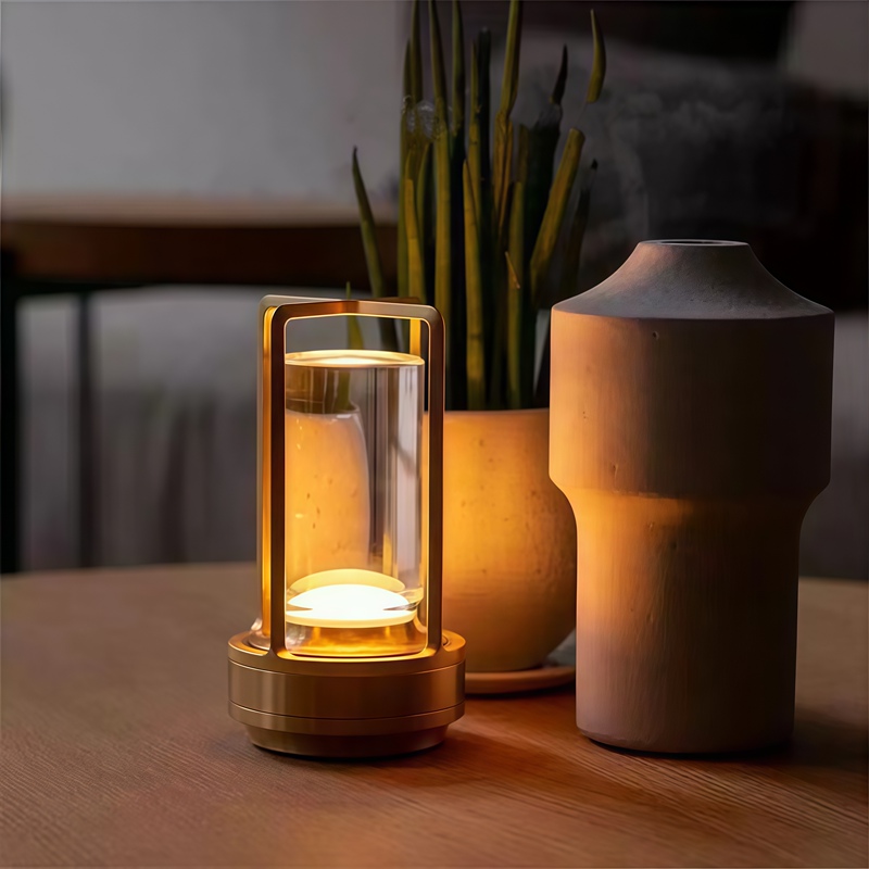 Restaurant Simple Atmosphere Table Lamp Clear Bar Outdoor Retro Industrial Style Cafe Charging Camping Bedside Bar Table Lamp