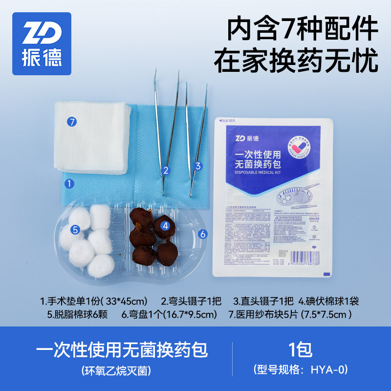 Zhende Medical Disposable Dressing Change Kit Aseptic Surgical Postoperative Wound Debridement Dressing Medical Disinfection suit