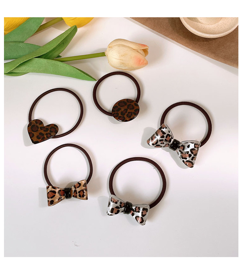 Women's Retro Simple Style Heart Shape Leopard Arylic Hair Tie display picture 5