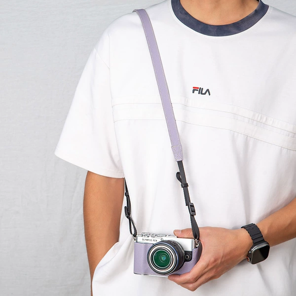 EP7 Malva Purple Palm Print Metal Base + Adjustable Shoulder Strap
