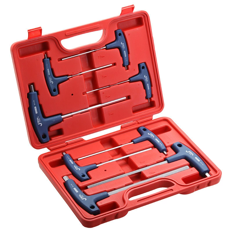 Jieke TPS-8S Шестигранный ключ Т-образного типа, удлиненный шестигранный ключ из легированной стали, метрический набор из 8 предметов, 2,5-10 мм