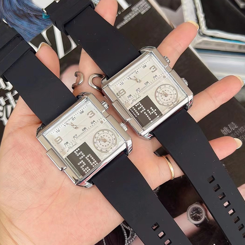 Mishali/Milisa Douyin New 520 Silicone Square Large Dial Domineering Neutral 1314 Couple Watch