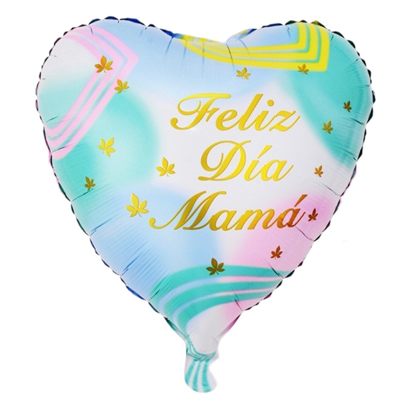 Película de aluminio de globo español en forma de corazón de 18 pulgadas Transfronterizo nuevo Día DE LA Madre occidental atmósfera globo arreglo papel de aluminio