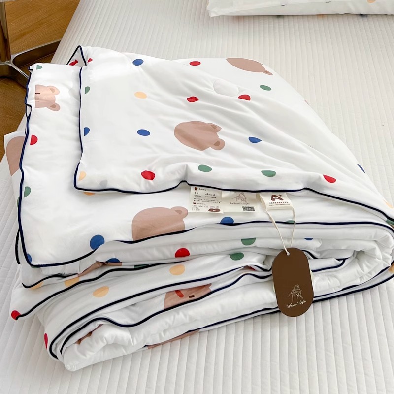 Edredón fresco de verano de algodón de punto de fibra de soja de clase A, colcha fina de verano para niños lavable a máquina, colcha de aire acondicionado de primavera y otoño de verano