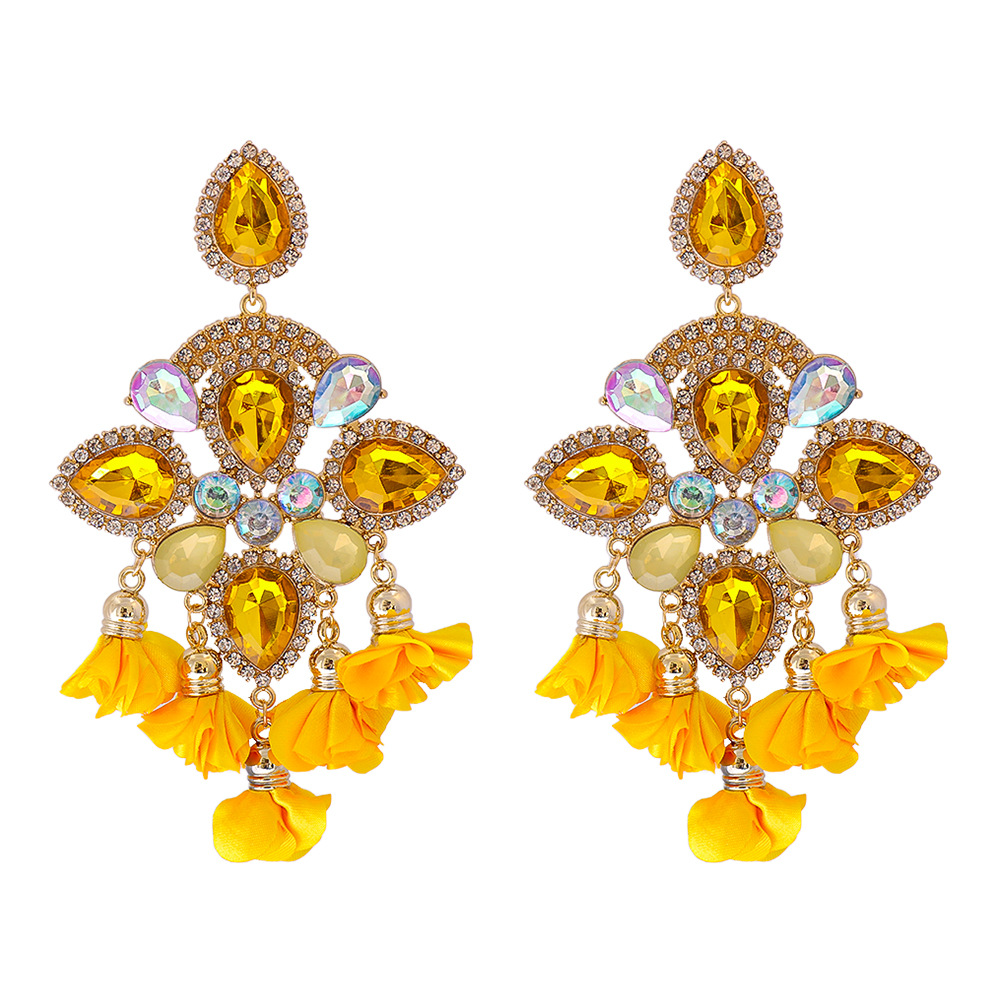 New Bohemian Color Diamond Flower Female Earrings Personality Accessories Wholesale display picture 46
