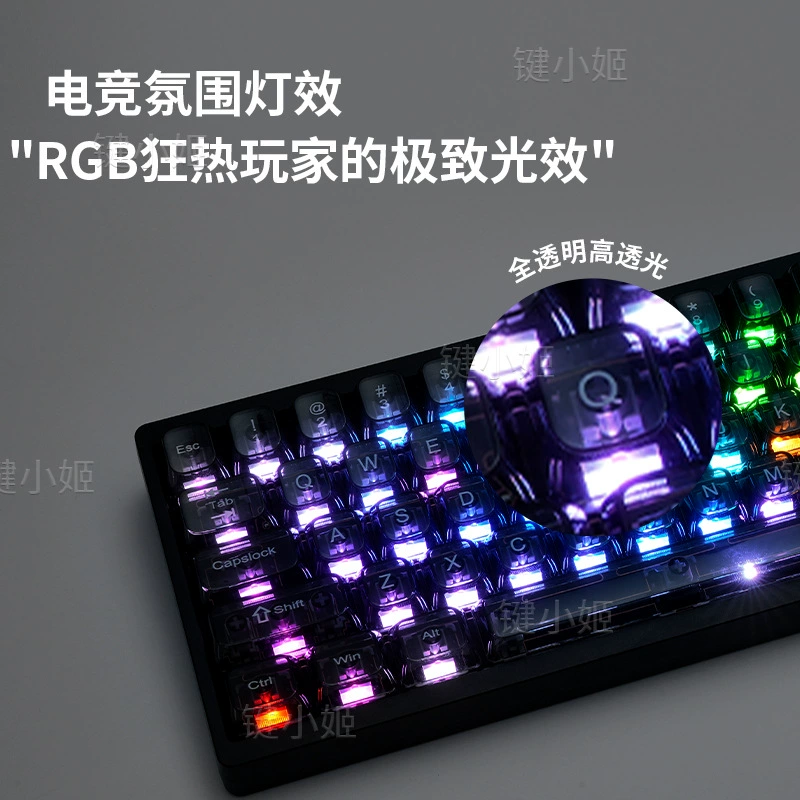 Клавиша Rabbit Ba Dark Night Black высокая прозрачная (коробка), профиль MDA, PBT, совместима с Mega Lion Mad68/fire