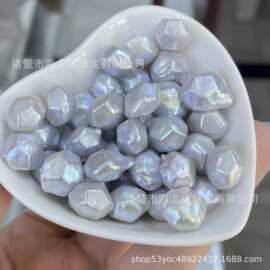 11mm淡水巴洛克珍珠钻石异形不规则银蓝光裸珠诸暨厂家散珠批发
