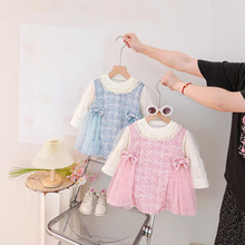 女童公主春秋新款礼服儿童小女孩裙子洋气女宝宝纱裙假两件连衣裙