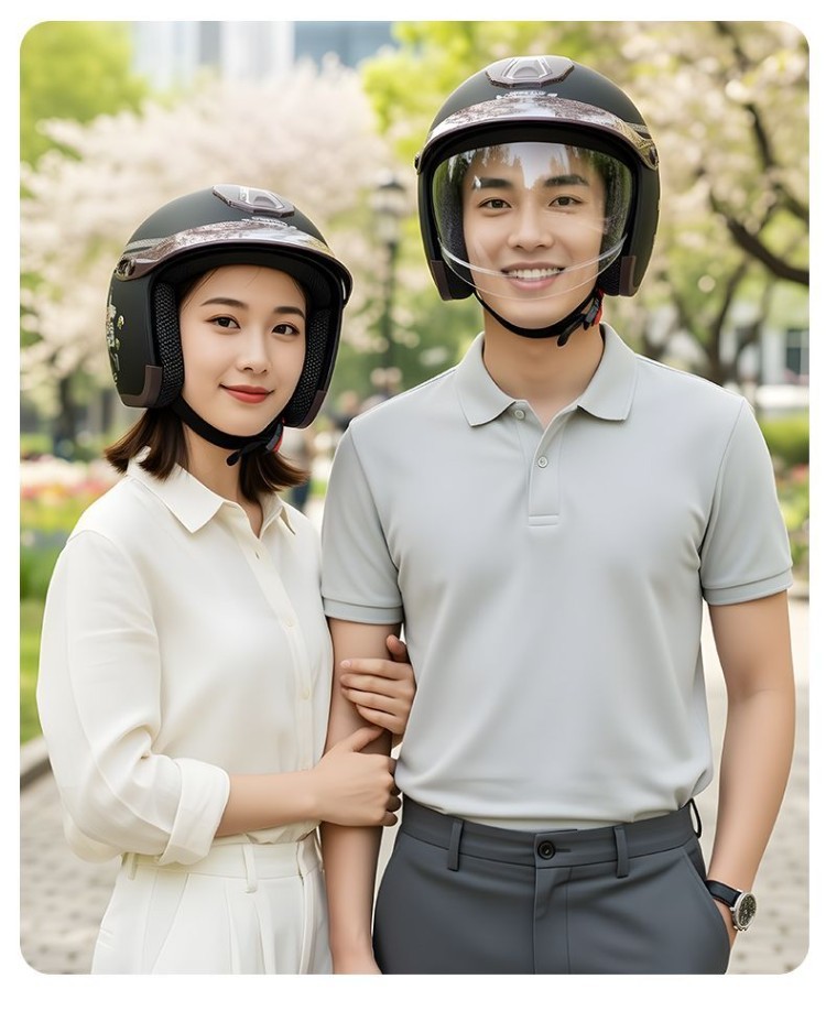 High-end silver-plated lens hidden helmet for electric scooters and motorcycles, rainproof, Class A, 3C certified, unisex