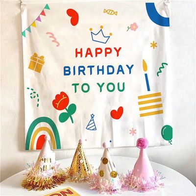 Birthday background cloth ins photograph Tapestries children Cartoon baby bedroom decorate Valance Manufactor On behalf of