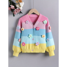 M 19886 Girl's embroidered knit coat Ůͯ�廨��֯����