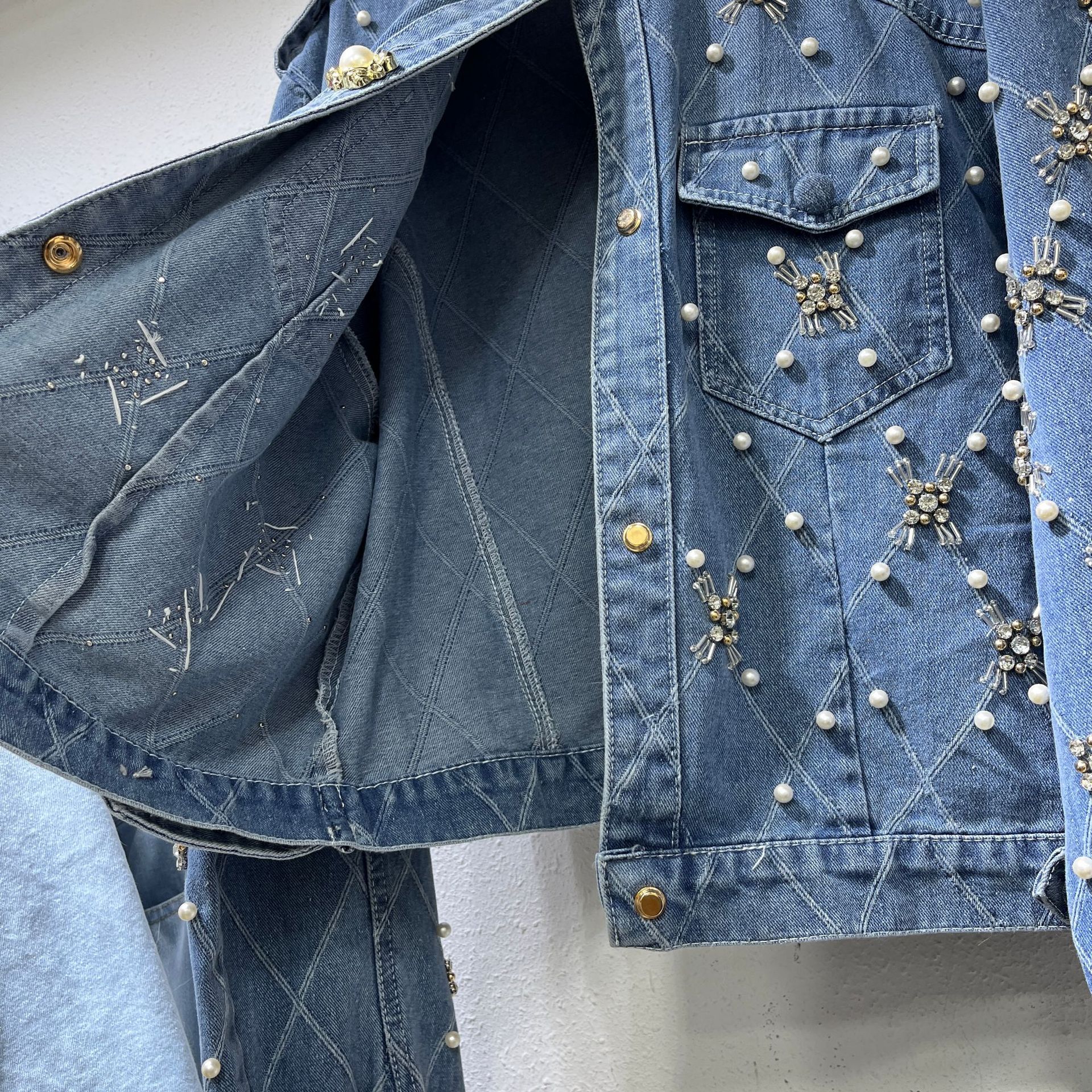 Women's Heavy Denim Jacket Loose Fit Versatile Winter Outerwear_voghion.com