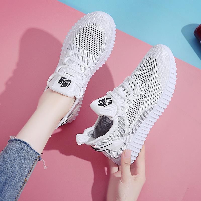 Breathable Single Mesh Soft Sole Running Shoes Fly Woven Mesh Shoes Sports Shoes Spring Autumn Summer New Fly Woven Mesh Women's Shoes