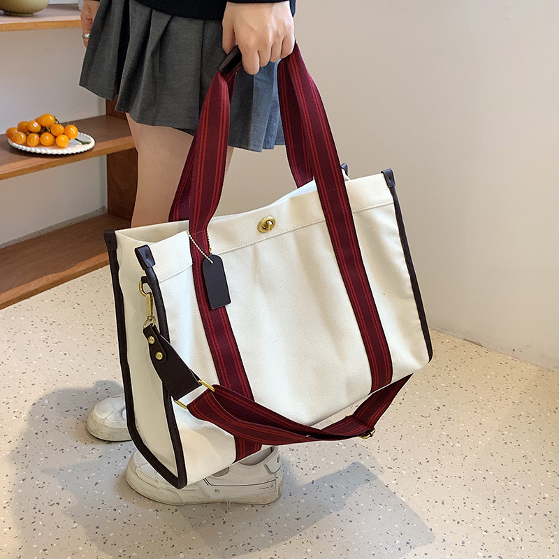 Bolsos para mujer, bolsos cruzados de moda, nuevos bolsos de lona retro simples, bolsos de mano de colores contrastantes de tendencia nicho