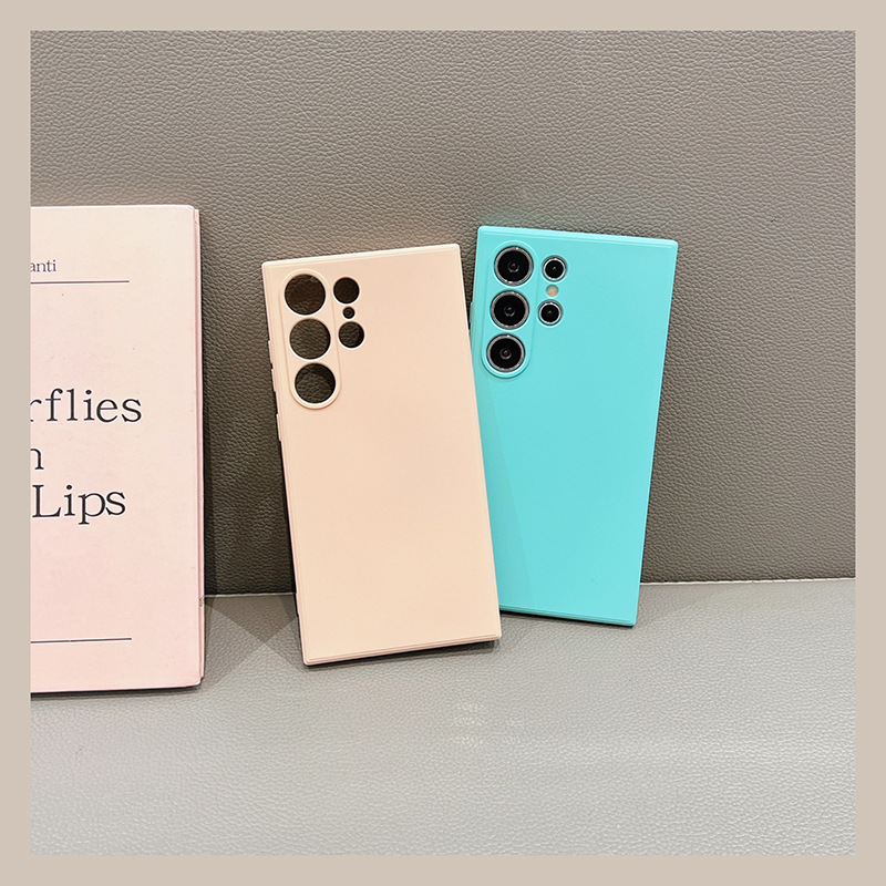 Coque souple de couleur unie pour téléphone Samsung S23, bord droit, Ultra liquide, S24_voghion.com