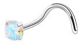 Stainless Steel S L Type Stud European And American Bestselling Heart Zircon Nose Ring Straight Rod Piercing Jewelry_voghion.com