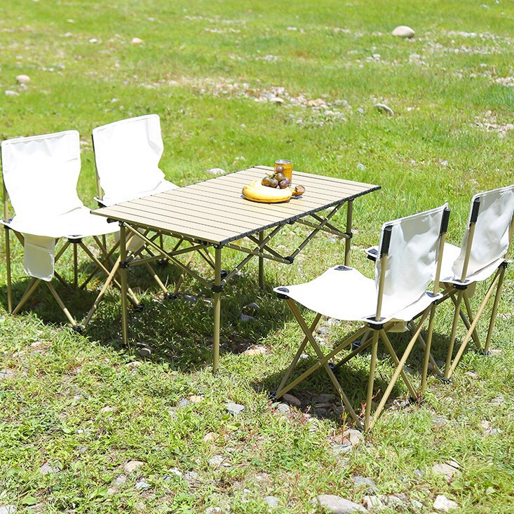 Wholesale Outdoor Folding Table Leisure Portable Camping Egg Roll Table Night Market Stall Picnic Camping Table and Chair Set