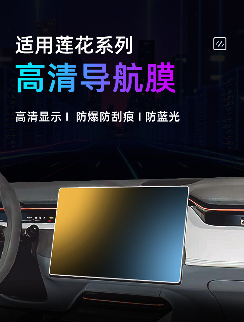 Suitable for 26 Lotus ELETRE models, central control tempered film, car navigation screen protector, display screen protective film, instrument panel