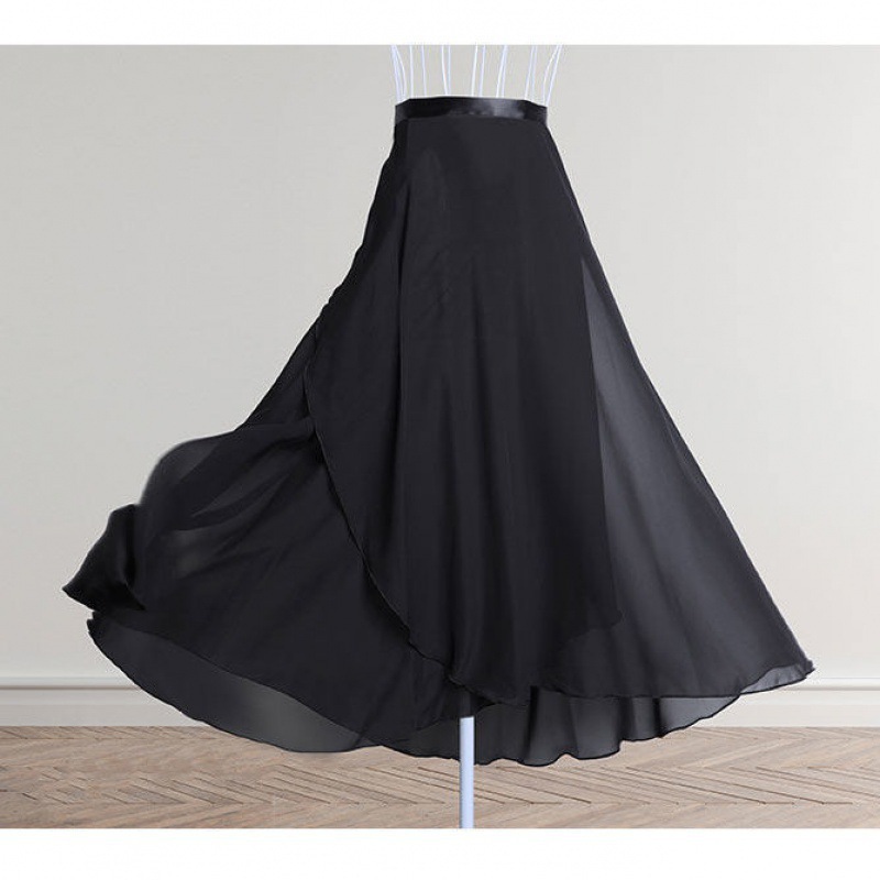 Dance Skirt Classical Dance Practice Clothes for Women Adult Ballet Skirt One-Piece Lace-Up Dance Gauze Skirt Long Chiffon Skirt