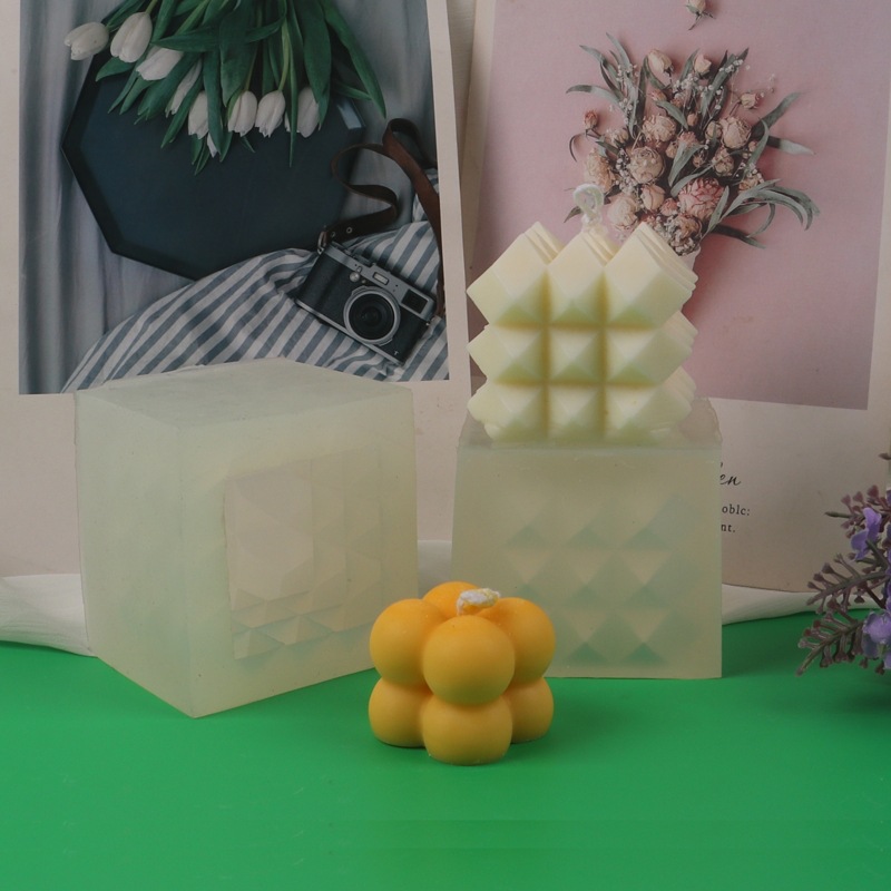 En línea celebridad ins bola mágica aromaterapia silicona vela molde diamante superficie bola aromaterapia molde de yeso fondant molde para hornear