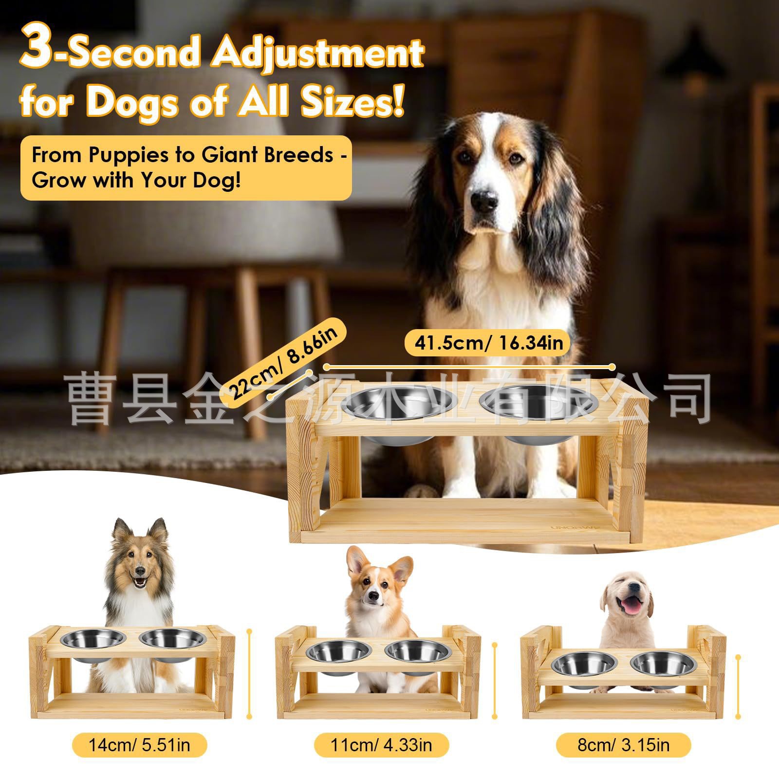 개 그릇, 애완동물 용품, 조절 가능한 고양이 그릇, 개 그릇, 목 보호대, 새끼 고양이 먹이 그릇, 세라믹 검은 턱 방지 이중 그릇 물 그릇