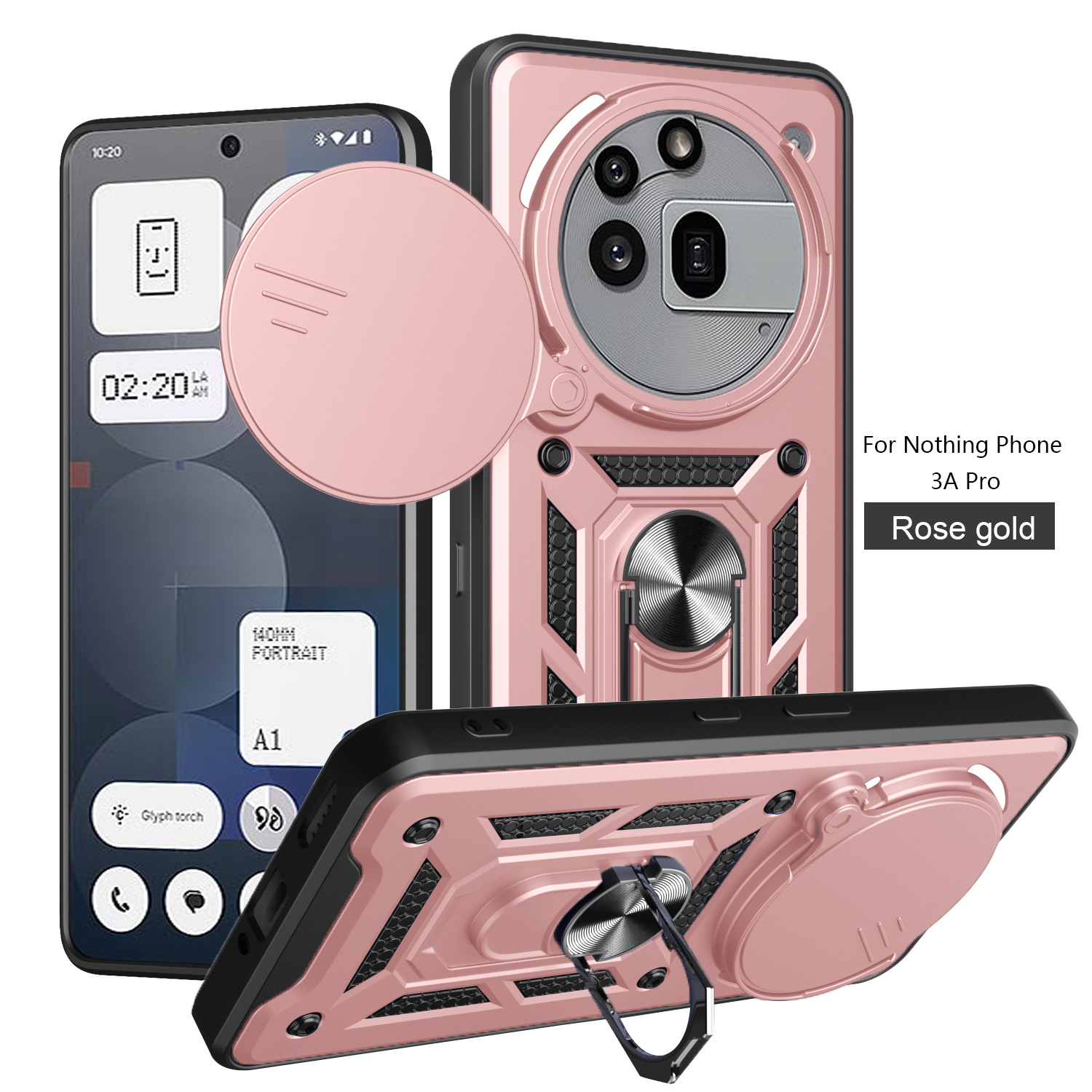 Ventana de empuje Shunjia Nothing Phone 3a Pro 5G funda para teléfono móvil TPU PC armadura cubierta protectora anticaída magnética image 12