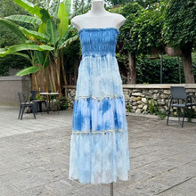 扎染吊带裙夏季新款云南贵州手工扎染收腰显瘦连衣裙旅游民族服饰