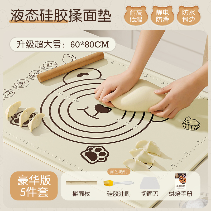 Nueva almohadilla para amasar de silicona de grado alimenticio, tabla de cortar para hornear en el hogar, almohadilla antideslizante de dibujos animados y almohadilla para fideos, fábrica al por mayor