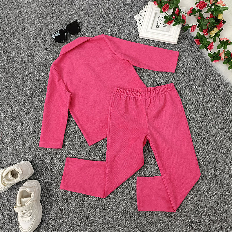 Fashion Solid Color Patchwork Polyester Girls Clothing Sets display picture 11
