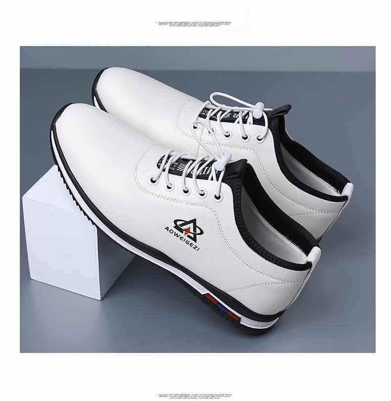 Giày da nam cổ thấp phong cách retro Mỹ, mũi tròn, gót thấp 1–3 cm, cỡ lớn — S9201 màu trắng, s9201 màu đen chi tiết 14