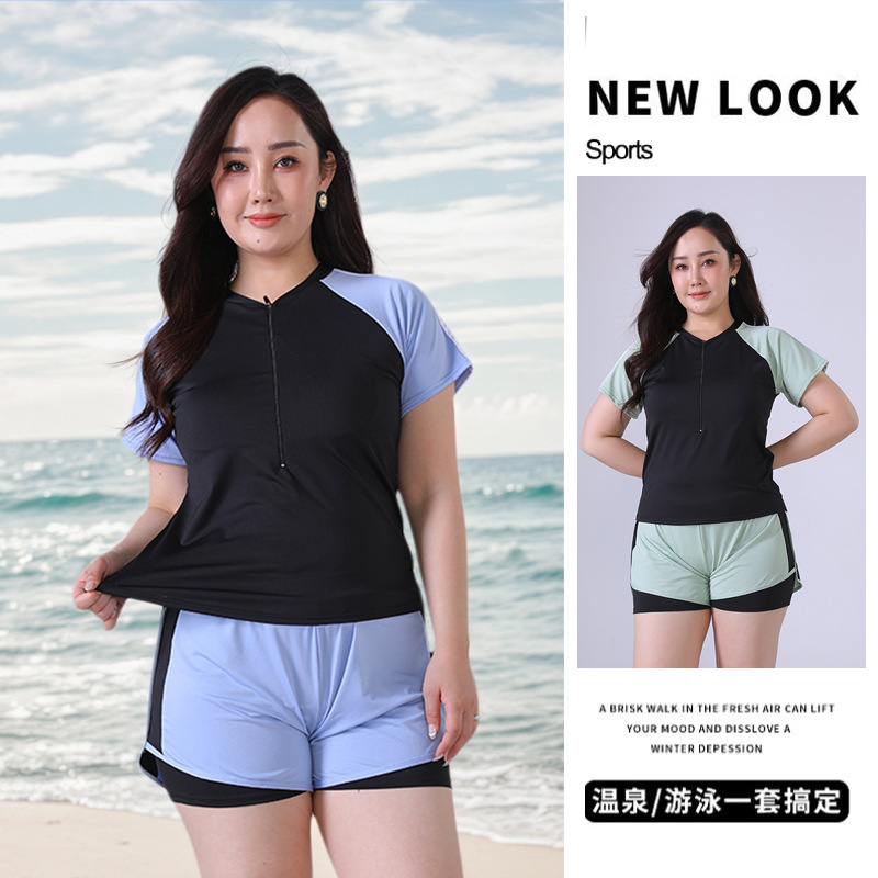 plus size Swimsuit Girl chubby girl Hot Spring ins Wind Covering Meat Slim 2025 New Explosions Conservative Swimsuit