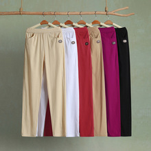 妈妈裤夏季薄款高腰直筒中年女直筒裤九分裤